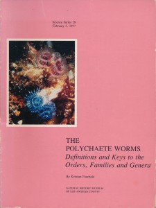 "The Pink Book", more properly known as Fauchald, K. 1977. The polychaete worms, definitions and keys to the orders, families and genera. Natural History Museum of Los Angeles County: Los Angeles, CA (USA) Science Series 28:1-188, available online at http://www.vliz.be/imisdocs/publications/123110.pdf