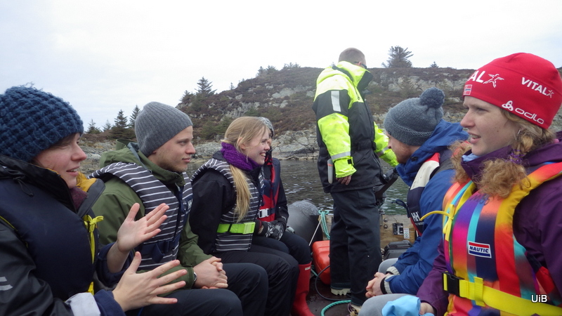 Being ferried across to the island where we'll examine the tide pools